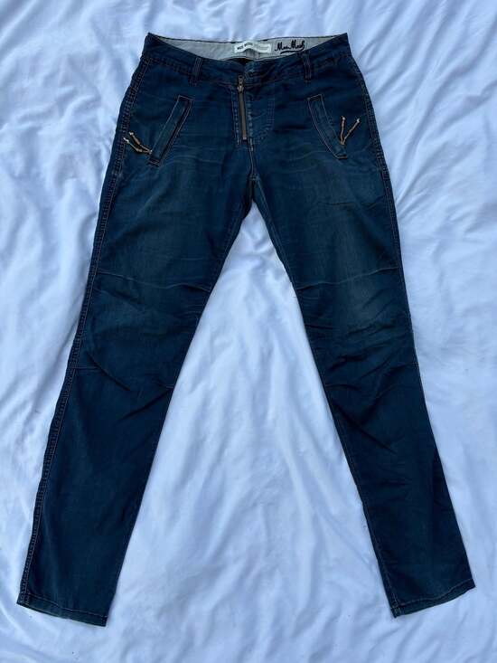 Mos Mosh Denim - Mos Mosh Women's Blue Denim Skinny Jeans with Zipper Pocket Detail